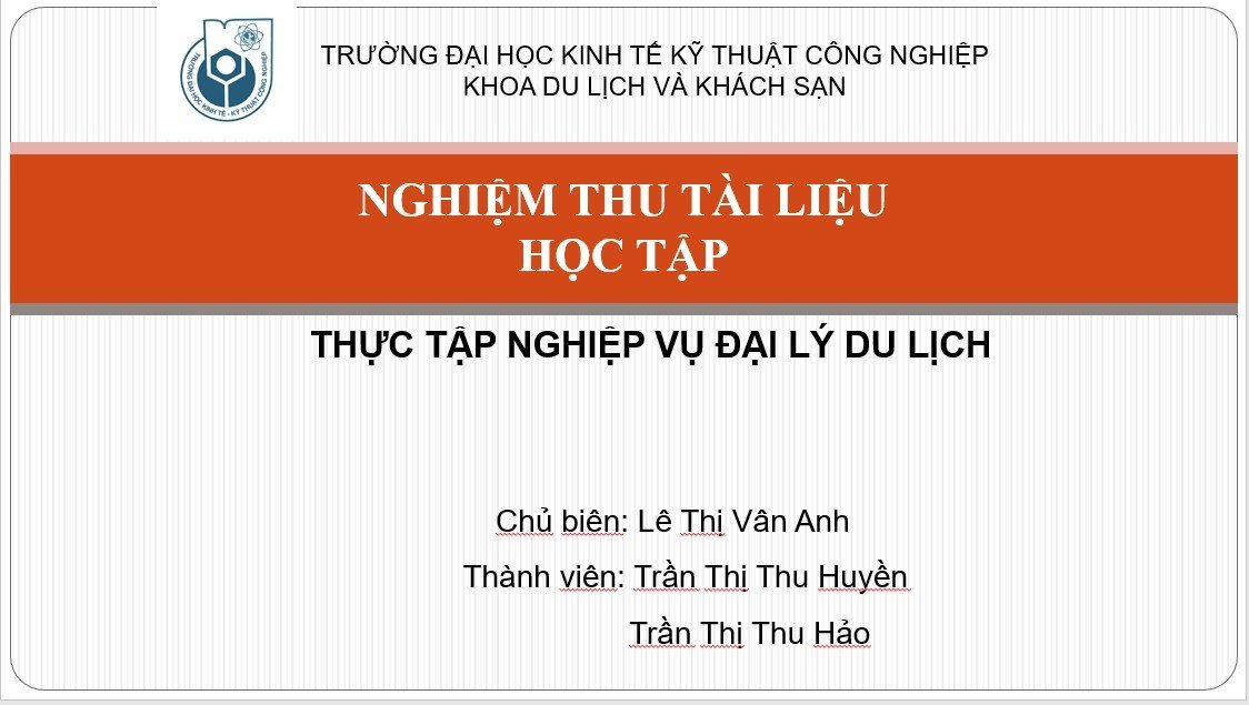 TLHT Thực tâp nghiệp vụ Đại lý du lịch