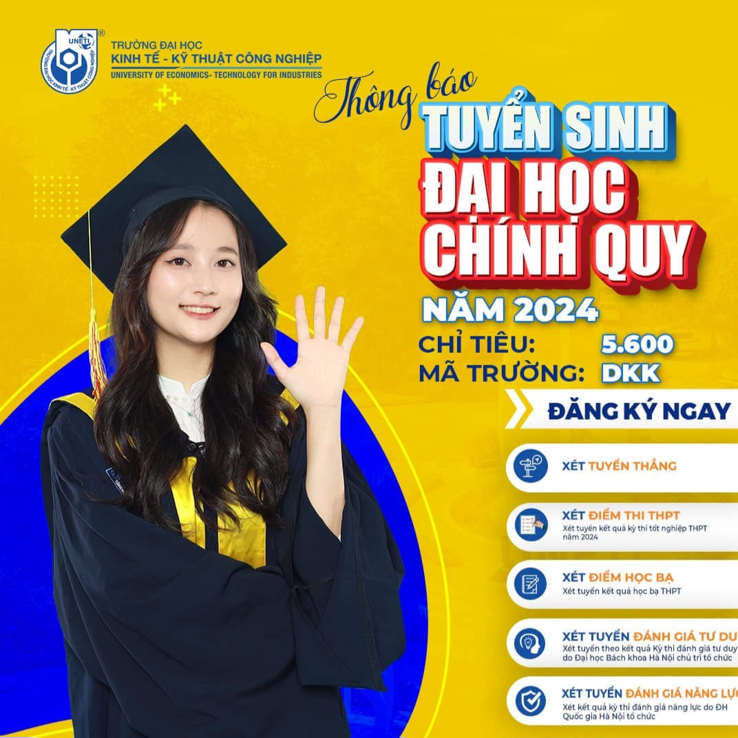 5 phương thức tuyển sinh 2024 tại Uneti