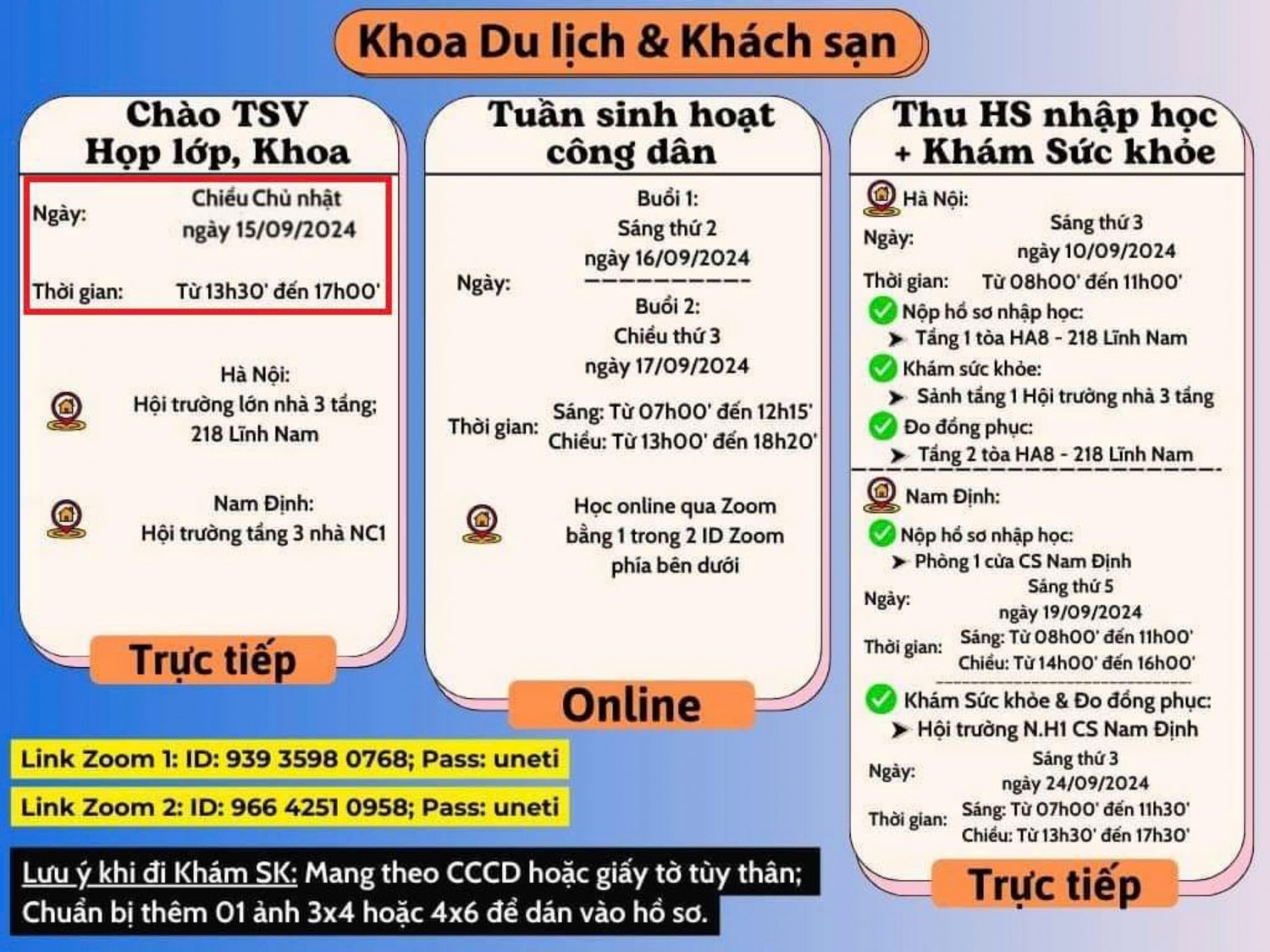 TB chương trình chào K18